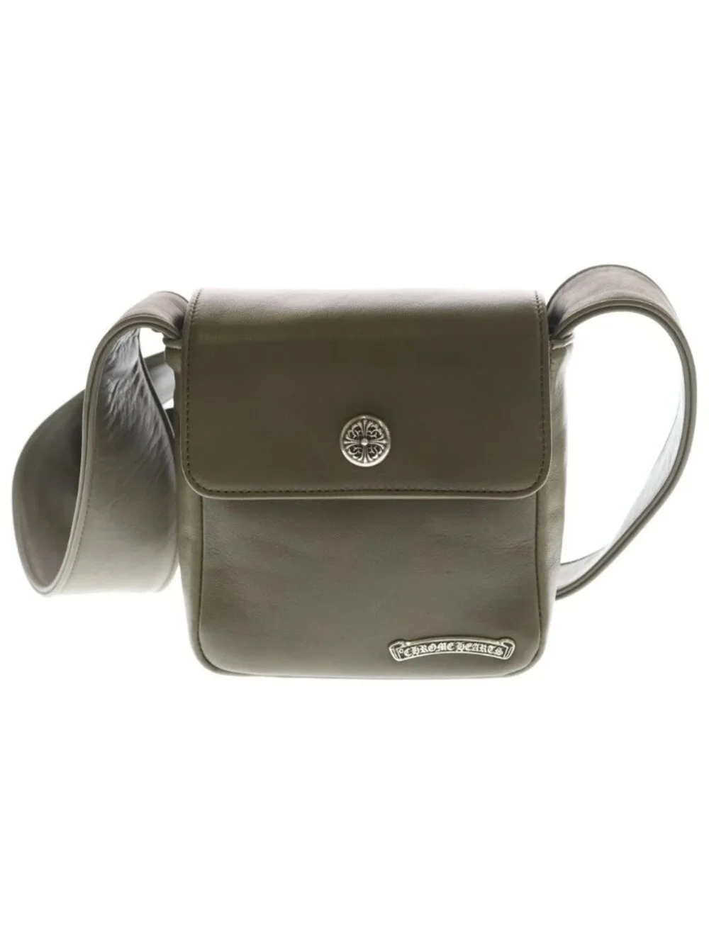 Chrome Hearts Hot Pot Shoulder Bag Floral Ball Button Olive
